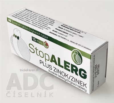 StopALERG PLUS ZINOK žuvacie tablety 30 ks