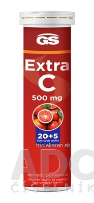 GS Extra C 500 mg tbl eff (inov.2023) príchuť červený pomaranč 20+5 (25 ks)