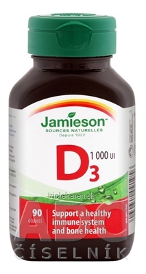 JAMIESON VITAMÍN D3 1000 IU cps (mäkké gélové kapsuly) 1x90 ks