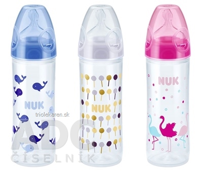 NUK FC+ FĽAŠA PP LOVE dojčenská 250 ml, cumlík silikón, veľ. 2, otvor na mlieko M, rôzne f