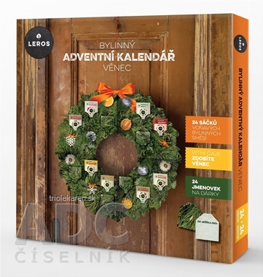 LEROS BYLINNÝ ADVENTNÝ KALENDÁR VENIEC čaje 24 druhov vrecúška + menovky 39,1 g 1 set