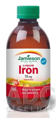 JAMIESON ŽELEZO V TEKUTEJ FORME s príchuťou citrusového ovocia 1x200 ml