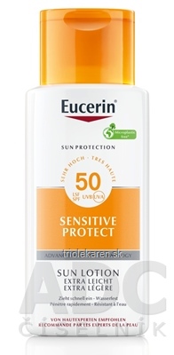 Eucerin SUN SENSITIVE PROTECT SPF 50+ telové mlieko na opaľovanie 150 ml