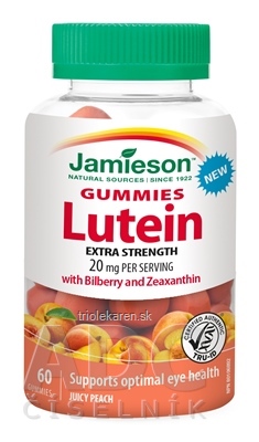 JAMIESON LUTEÍN S ČUČORIEDKAMI+ZEAXANTIN GUMMIES želat. pastilky príchuť broskyňa 60 ks