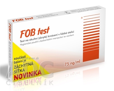 FOB TEST  test na okultné krvácanie 75ng/ml so záchytnou sieťkou 1 ks