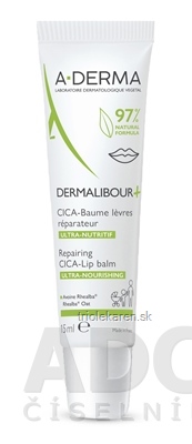 A-DERMA DERMALIBOUR+ Reparačný CICA-Balzam pre popraskané a podráždené pery 1x15 ml