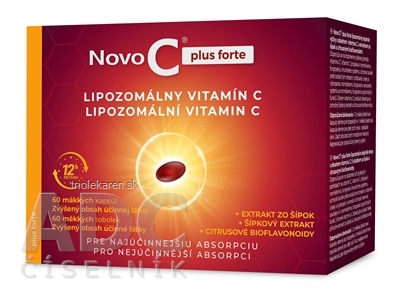 Novo C plus forte LIPOZOMÁLNY VITAMÍN C kapsuly s extraktom zo šípok 60 ks