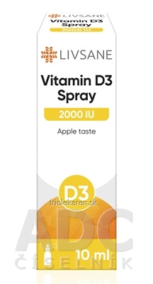 LIVSANE Vitamín D3, 2000 IU sprej s príchuťou jablka 1x10 ml