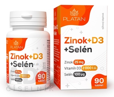 PLATAN Zinok + D3 + Selén tbl 1x90 ks