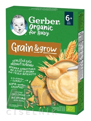 Gerber Organic Nemliečna KAŠA Sušienky pšenično-ovsená BIO (od ukonč. 6.mesiaca) 1x200 g