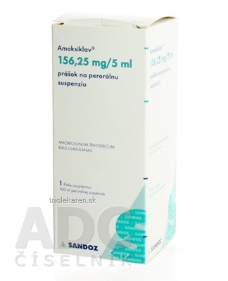 AMOKSIKLAV 156,25 mg/5 ml Prášok na perorálnu suspenziu 100 ml