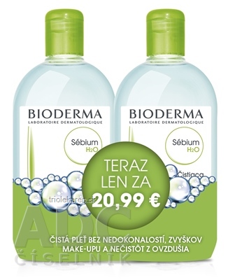 BIODERMA Sébium H2O FESTIVAL micelárna pleťová voda na mastnú a zmiešanú pleť 2 x 500 ml