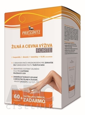 PRIESSNITZ Žilná a cievna výživa FORTE kapsuly 60 ks + Gél žily a cievy 125 ml 1 set