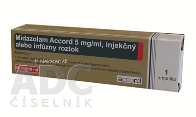 Midazolam Accord 5 mg/ml Injekčný a infúzny roztok 50 mg 10 ml