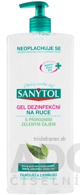 SANYTOL GÉL DEZINFEKČNÝ na ruky s prírodným zeleným čajom 1x1000 ml