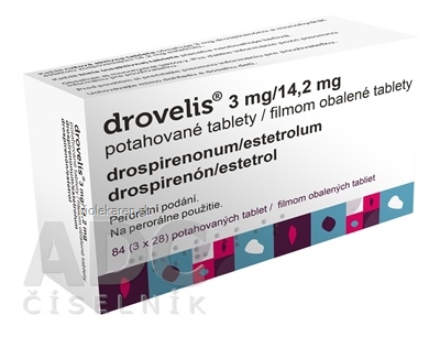 Drovelis 3 mg/14,2 mg filmom obalené tablety 84 ks