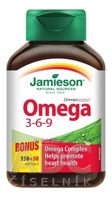 JAMIESON OMEGA 3-6-9 cps 150+50 zadarmo (200 ks)