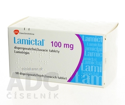 Lamictal 100 mg žuvacie/dispergovateľné tablety tbl mcp (blis.PVC/PVDC/Al) 1x98 ks