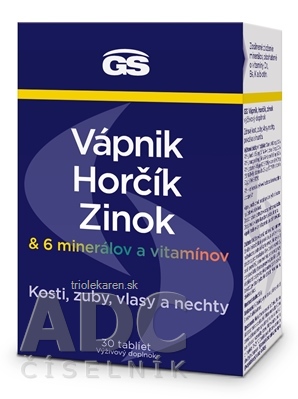 GS Vápnik Horčík Zinok tablety 30 ks