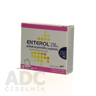 Enterol 250 mg prášok na perorálnu suspenziu plu por (vrecko papier/Al/PE) 1x10 vrecúšok