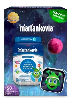 WALMARK Marťankovia GUMMY s Echinaceou želatínové tablety jahoda a čerešňa 50 ks