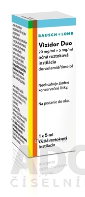 Vizidor Duo 20 mg/ml + 5 mg/ml Očná roztoková instilácia 5 ml