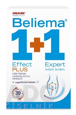 Beliema Effect PLUS + Expert Intim krém vaginálne tablety 7 ks + intímny krém 30 ml 1 set