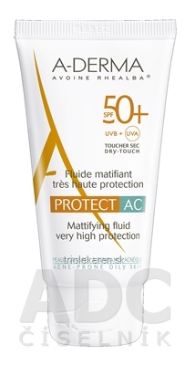 A-DERMA PROTECT AC FLUIDE MATIFIANT SPF50+ zmatňujúci fluid 1x40 ml