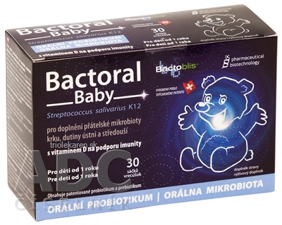 favea Bactoral Baby s vitamínom D vrecúška pre deti od 1 roka 30 ks