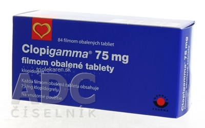 Clopigamma 75 mg tbl flm (blis.Al/PVC/PE/PVDC) 1x84 ks