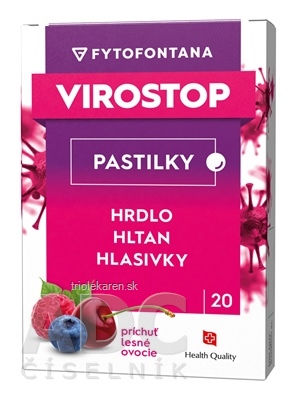 fytofontana VIROSTOP pastilky na cmúľanie, príchuť lesného ovocia 1x20 ks