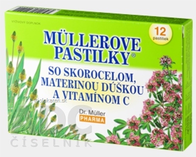 MÜLLEROVE PASTILKY SO SKOR. MAT. DÚŠKOU A VIT. C (pri kašli) 1x12 ks