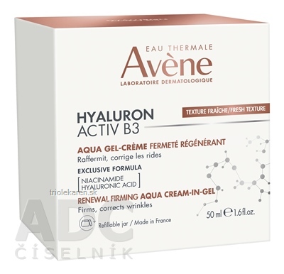 AVENE HYALURON ACTIV B3 Aqua gel krém pre obnovu buniek 50 ml