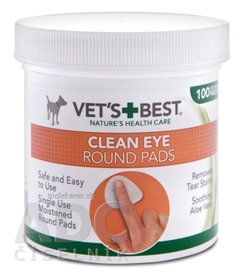 VET´S BEST CLEAN EYE ROUND PADS čistiaca utierka na okolie oči pre psy 1x100 ks