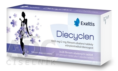 Diecyclen 0,03 mg/2 mg filmom obalené tablety 84 ks