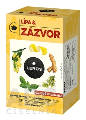 LEROS ČAJOVÁ CHVÍĽKA LIPA & ZÁZVOR bylinný čaj aromatizovaný vrecúška 20 x 2 g