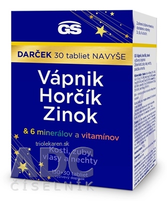 GS Vápnik Horčík Zinok tablety 160 ks