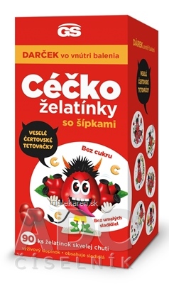 GS CÉČKO želatínky vitamín C so šípkami + tetovačky zadarmo 90 ks