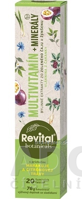 Revital Botanicals MULTIVITAMÍN + MINERÁLY šumivé tablety príchuť rakytník marakuja 20 ks