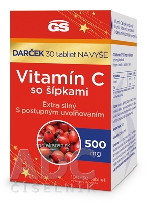 GS Vitamín C 500 mg so šípkami tablety 130 ks