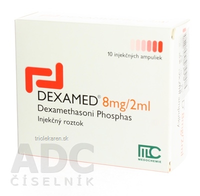 DEXAMED sol inj 8 mg/2 ml (amp.skl.hnedá) 10x2 ml