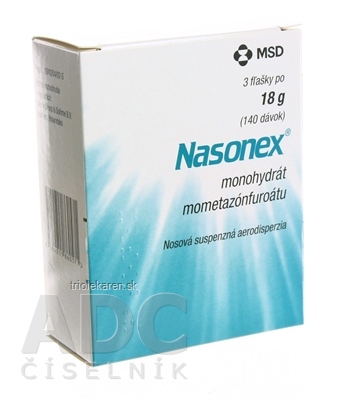 NASONEX Nosová suspenzná aerodisperzia 3 x 18 g/140 dávok 3 x 1 lag