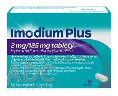 Imodium Plus tablety 2 mg/125 mg 12 ks