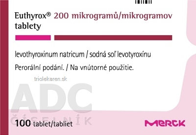 Euthyrox 200 mikrogramov tbl (blis.PVC/Al) 1x100 ks