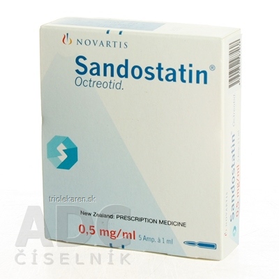 SANDOSTATIN 500 mcg/1 ml Injekčný a infúzny roztok  500 µg/1 ml 5 x 1 ml