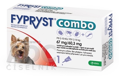 FYPRYST combo roztok na kožu pre malé psy 2 - 10 kg pipeta 0,67 ml