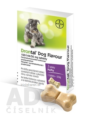 Drontal Dog Flavour 150/144/50 mg tablety tbl 1x2 ks