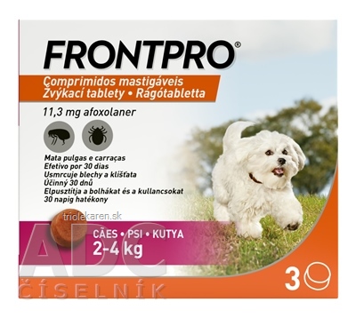 FRONTPRO 11 mg žuvacie tablety pre psy 2 - 4 kg 3 ks