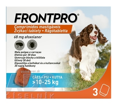 FRONTPRO 68 mg žuvacie tablety pre psy 10 - 25 kg 3 ks