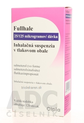 Fullhale 25 mikrogramov/125 mikrogramov/dávka Inhalačná suspenzia 120 dávok